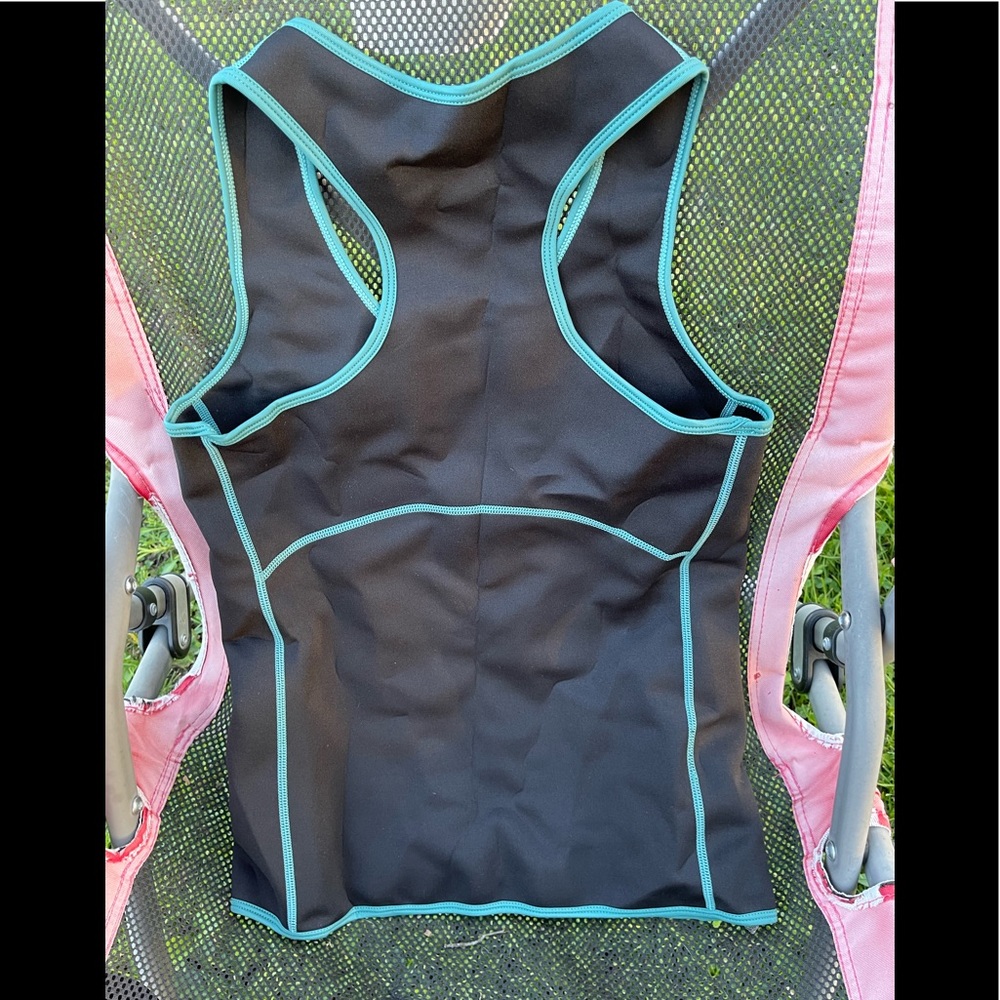 Crane Brand Sauna Vest Black With Teal Stitching - Picture 3 of 8